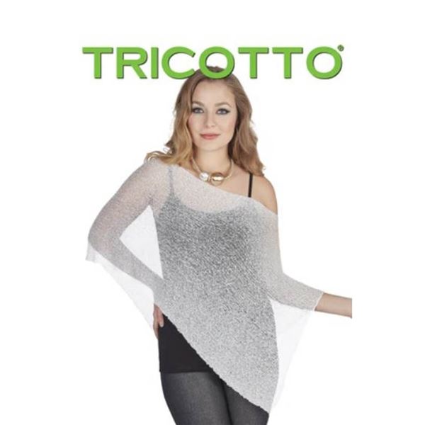 TRICOTTO O/S SHAWL COVER UP TOP; WINTER/ SILVER