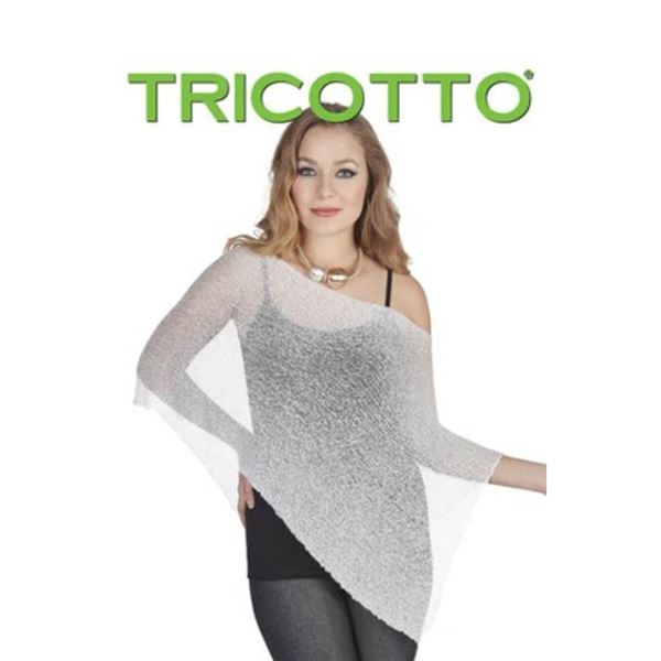 TRICOTTO O/S SHAWL COVER UP TOP; WINTER/ SILVER