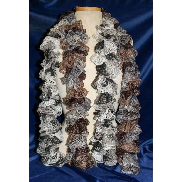 LOT OF 2 NEW HANDCRAFTED KNIT SCARVES