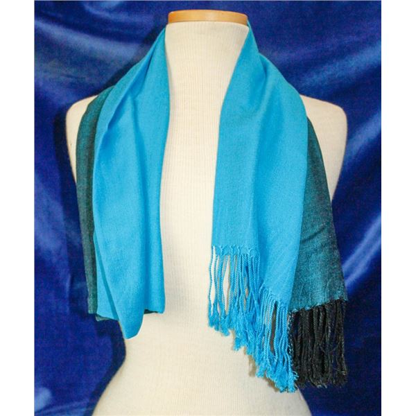 2 TONED TEAL WELLCO INK FASHION SCARF, STYLE SF035