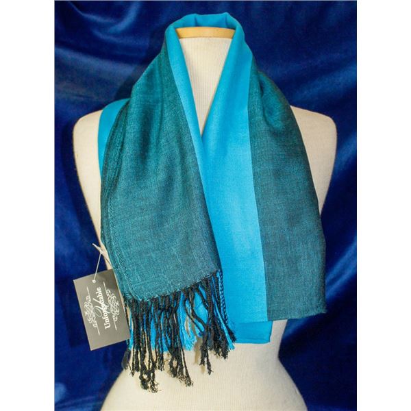 2 TONED TEAL WELLCO INK FASHION SCARF, STYLE SF035