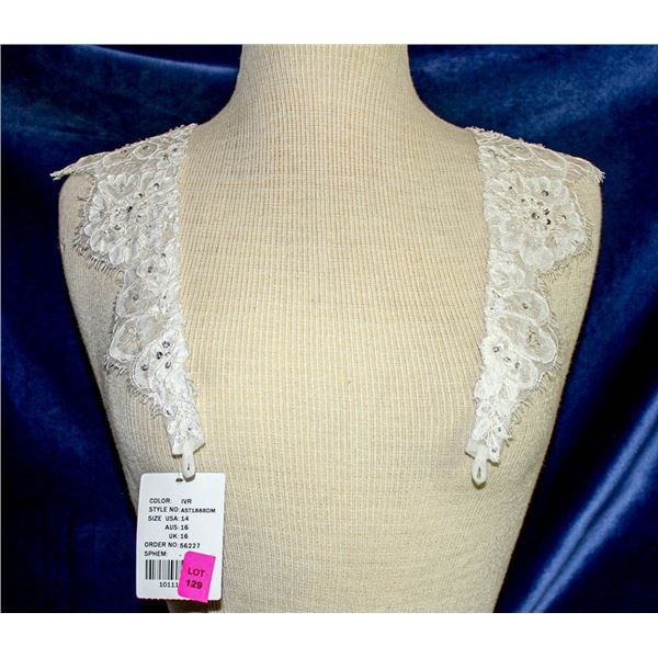 IVORY LACE & BEADED SHOULDER CAPS - BY ESSENCE OF