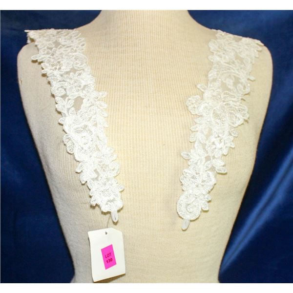 IVORY EMBROIDERED SHOULDER CAPS - BY ESSENCE OF