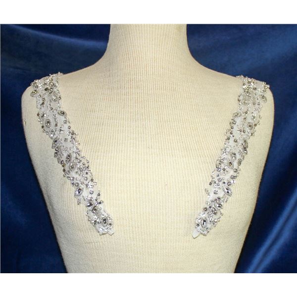 WHITE & SILVER BEADED SHOULDER CAPS - BY ESSENCE