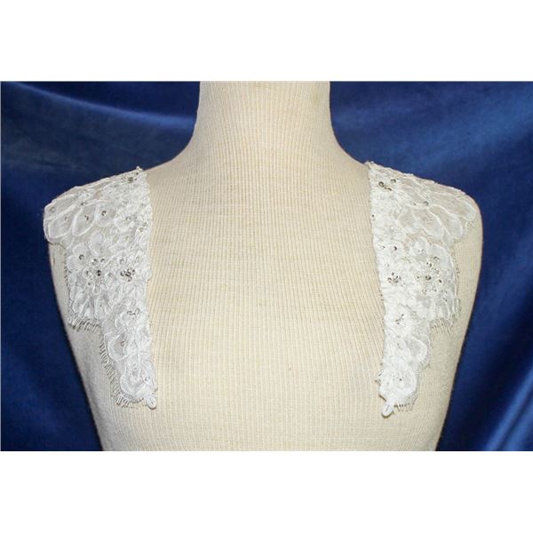 IVORY LACE BEADED SHOULDER CAPS - BY ESSENCE
