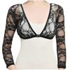 Image 1 : BLACK LACE 3/4 LENGTH SLEEVEY -WONDERS - SIZE XL