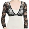 Image 1 : BLACK LACE 3/4 LENGTH SLEEVEY -WONDERS - SIZE MED