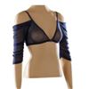 Image 1 : NAVY MESH WATERFALL OFF SHOULDER SLEEVEY -WONDERS