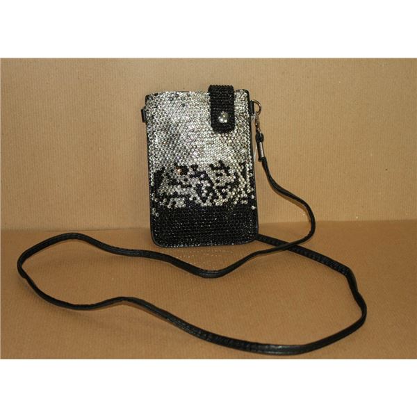 RHINESTONE CROSS SHOULDER FORMAL SIDE PURSE