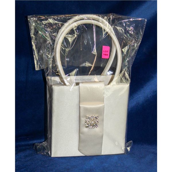 WEDDINGSTAR BONE SATIN PETAL PURSE
