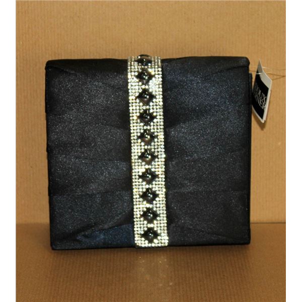 BIJOUX TERNER NAVY BLUE RHINESTONE CLUTCH/PURSE