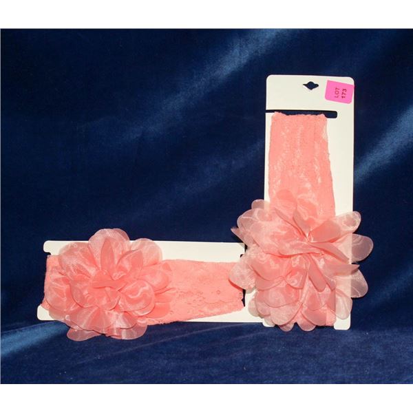LOT OF 2 CORAL LACE HEADBANDS