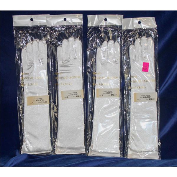 LOT OF 4 JOLENE WHITE YOUTH SATIN STYLE FORMAL