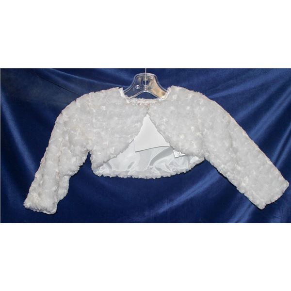 JOLENE CHILDREN'S WHITE SHRUG SIZE 4