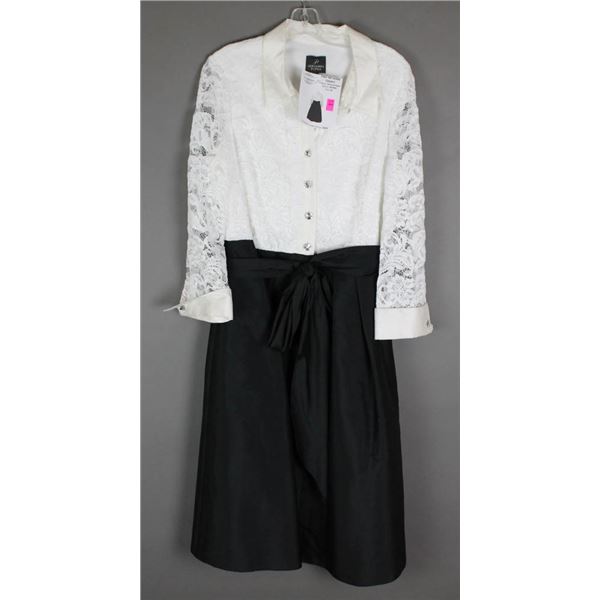 BLACK & WHITE LACE ADRIANNA PAPELL DESIGNER