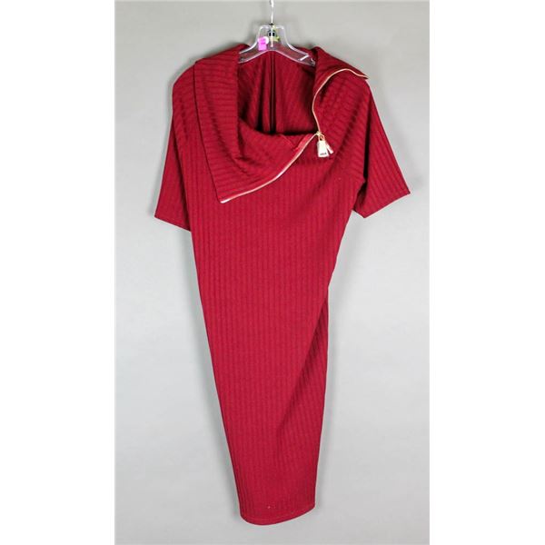 BURGUNDY CARTISE FORMAL DESIGNER DRESS