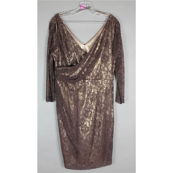 GOLD W/ BLACK LACE MICHAELA LOUISA FORMAL DESIGNER