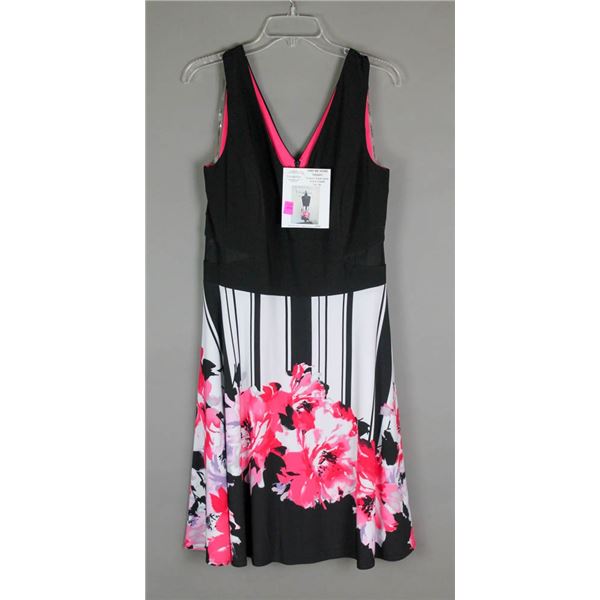 BLACK W/ PINK FLORAL FRANK LYMAN  DESIGNER FORMAL