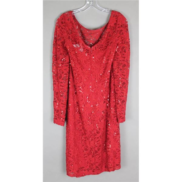 RED LACE/ SEQUENCE JS GROUP DESIGNER FORMAL DRESS