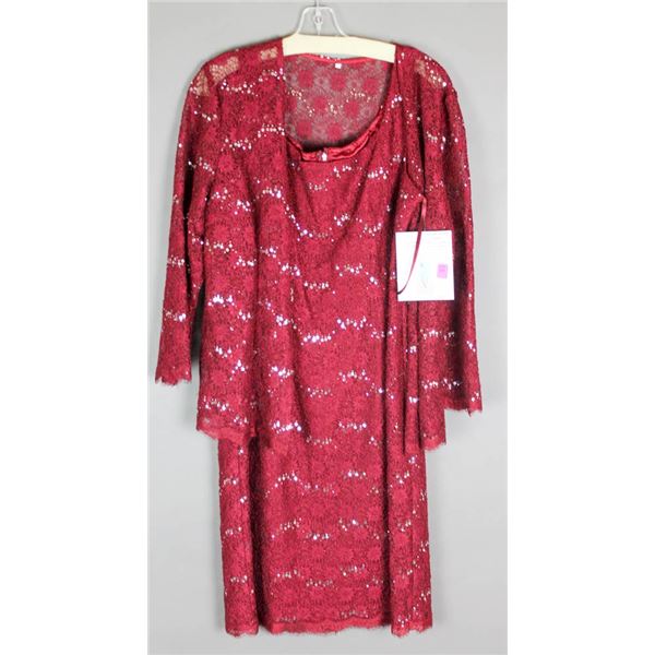 BURGUNDY LACE/ SEQUENCE 2PC JOLENE DESIGNER FORMAL