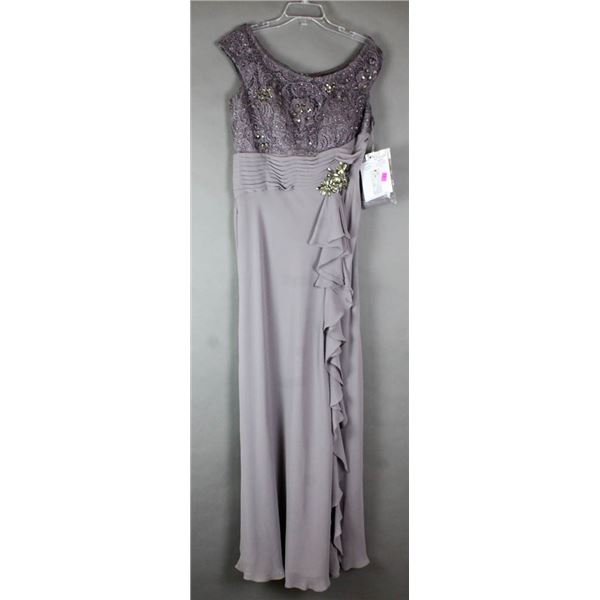 GREY LACE TOP JOLENE DESIGNER FORMAL DRESS