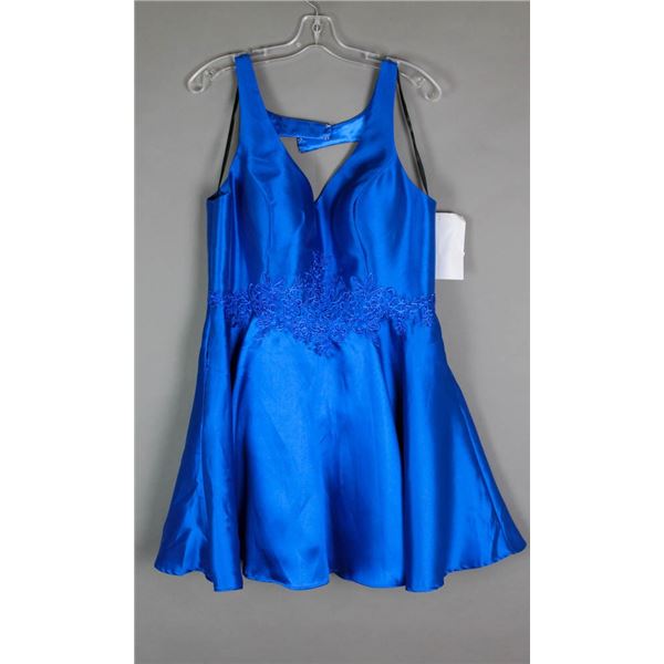 COBALT BLUE ALYCE FORMAL DESIGNER DRESS.