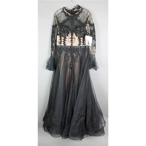 BLACK/ NUDE LACE TERANI FORMAL DESIGNER DRESS