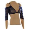 Image 1 : NAVY MESH WATERFALL OFF THE SHOULDER  SLEEVEY -