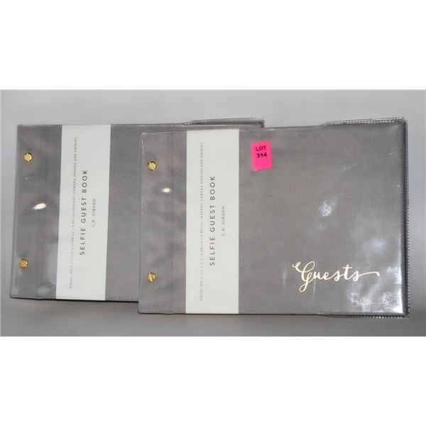 LOT OF 2 GREY SELFIE GUEST BOOKS