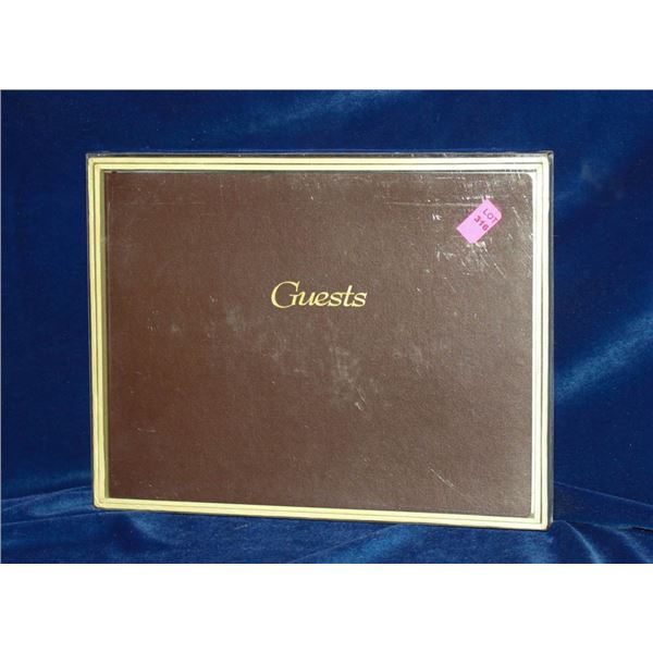 C.R. GIBSON CORDOVAN LEATHER DELUXE GUEST BOOK