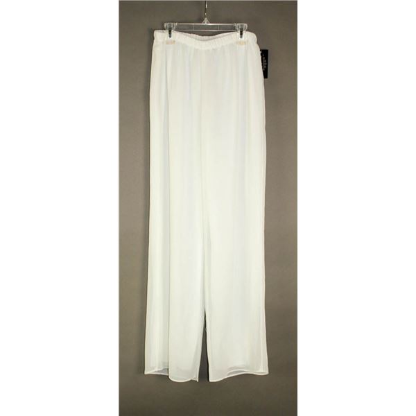 WOMEN'S WHITE/ SHEER DRESS PANTS; SIZE LRG