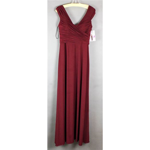 WINE RED SORELLA VITA  DESIGNER FORMAL DRESS;