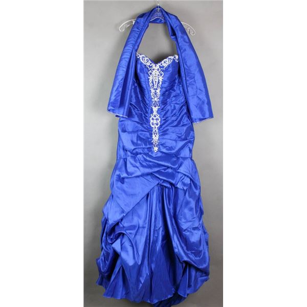 ROYAL BLUE/ SILVER ROMANTIC BRIDALS DESIGNER