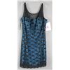 Image 1 : TEAL/ BLACK LACE JOLENE DESIGNER FORMAL DRESS;