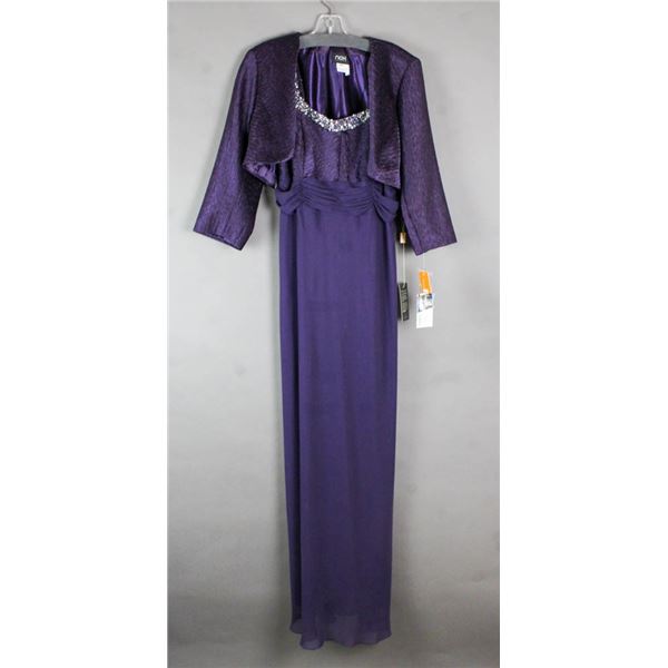 PURPLE JOLENE FORMAL DESIGNER 2PC DRESS W/ JACKET