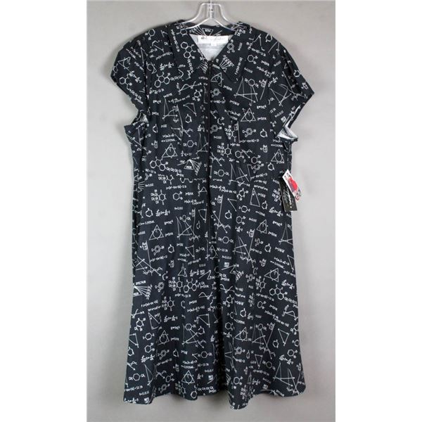 BLACK E=MC2 CHERRY VELVET DESIGNER DRESS; SIZE 2XL