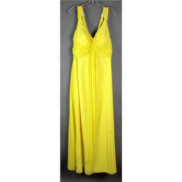 LEMON YELLOW VENUS FORMAL DESIGNER DRESS;