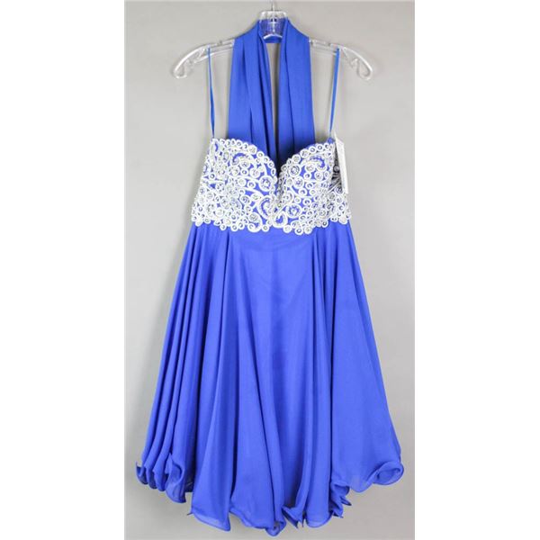 DEEP BLUE JOLENE FORMAL DESIGNER DRESS;