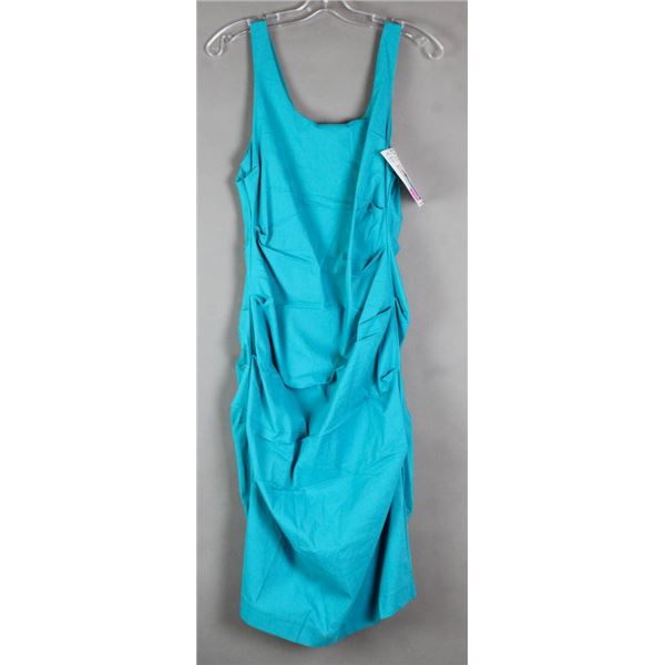 TEAL PAPILLION FORMAL DESIGNER DRESS;