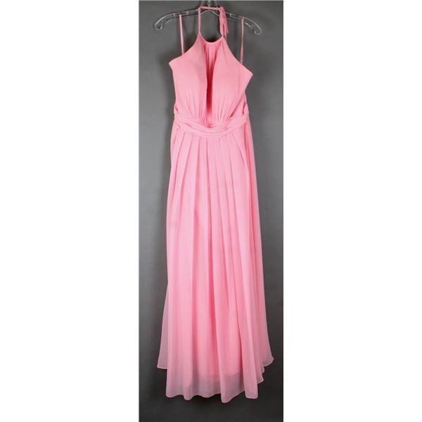 PINK VENUS HALTER STYLE FORMAL DESIGNER DRESS;