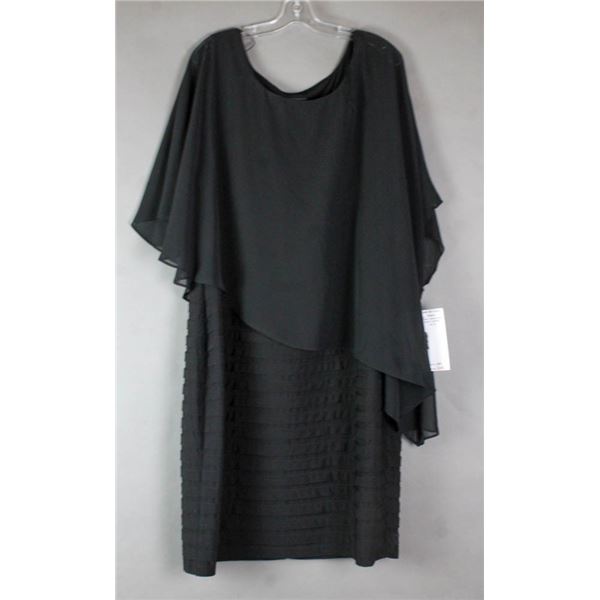 BLACK ADRIANNA PAPELL STYLE FORMAL DESIGNER DRESS;