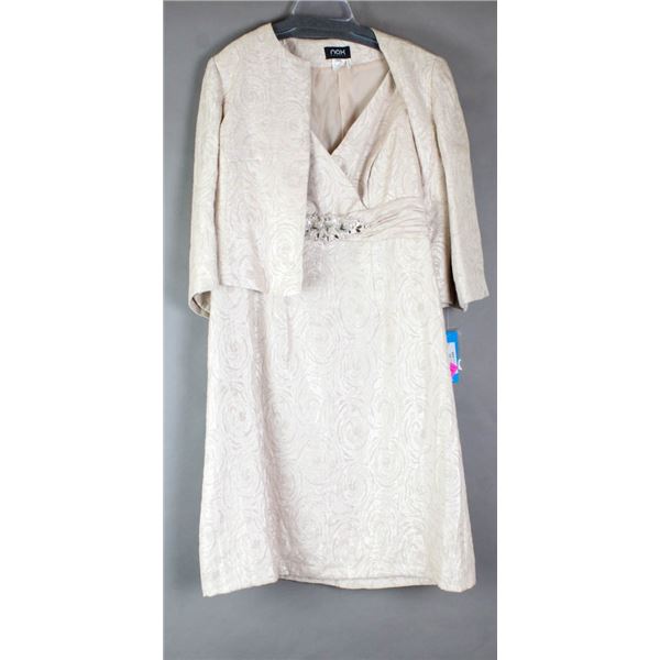CREAM NOX FORMAL DESIGNER 2PC DRESS & JACKET;