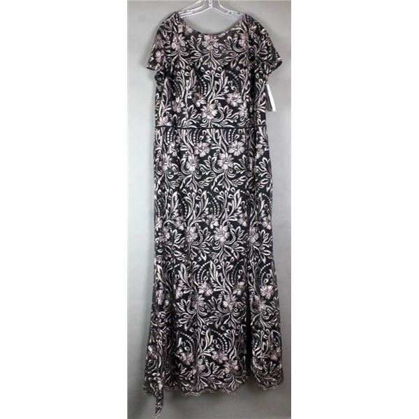 BLACK & PINK EMBROIDERED JS GROUP FORMAL DESIGNER