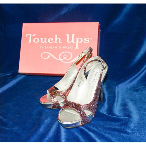 TOUCH UPS MULTI COLOR 4" PEEP TOE HIGH HEELS;
