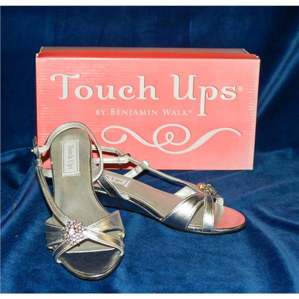 TOUCH UPS SILVER WEDGE HEEL FORMAL STRAPPY SANDAL