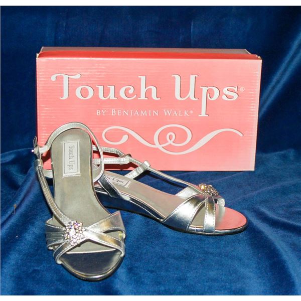 TOUCH UPS SILVER WEDGE HEEL FORMAL STRAPPY SANDAL