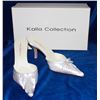 Image 1 : KALLA COLLECTION WHITE SATIN FORMAL POINTED TOE