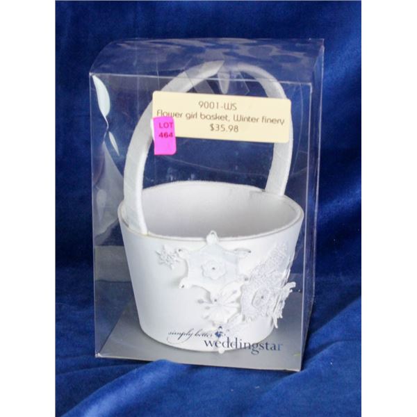 WEDDINGSTAR WHITE FLOWER GIRL BASKET; WINTER