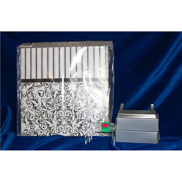 LOT OF WEDDING ACCESSORIES; FOLDABLE BLACK/ WHITE