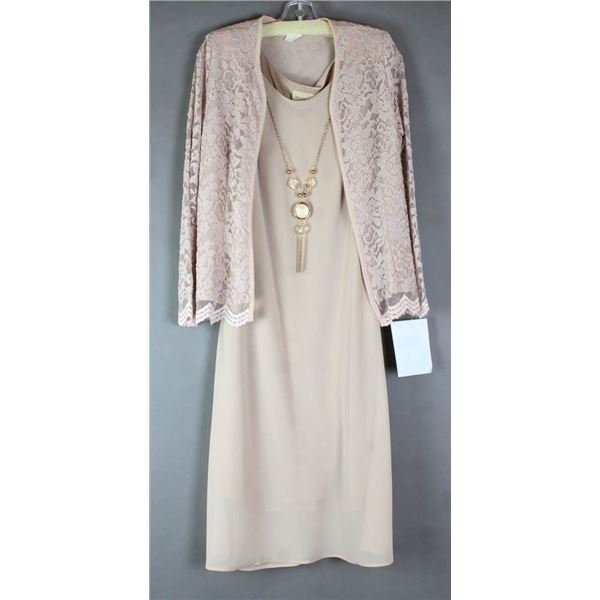 NUDE JOLENE FORMAL 2PC DESIGNER DRESS W/ LACE